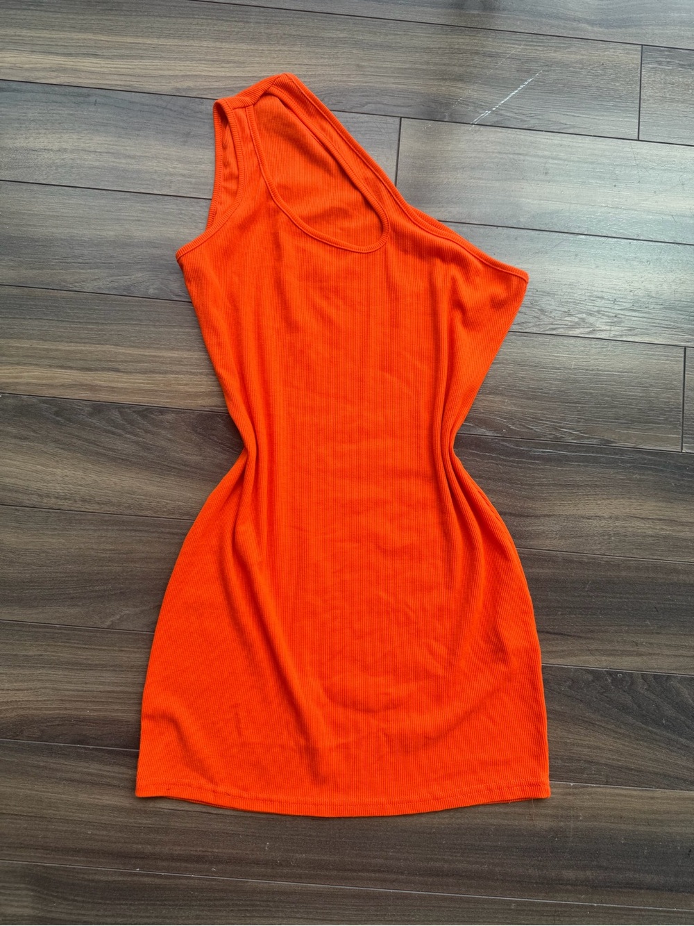 H&M One-Shoulder Bodycon Dress in Bright Orange